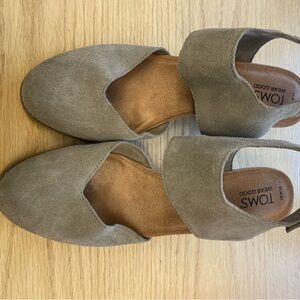 TOMS Taupe Suede D'Orsay Sandals